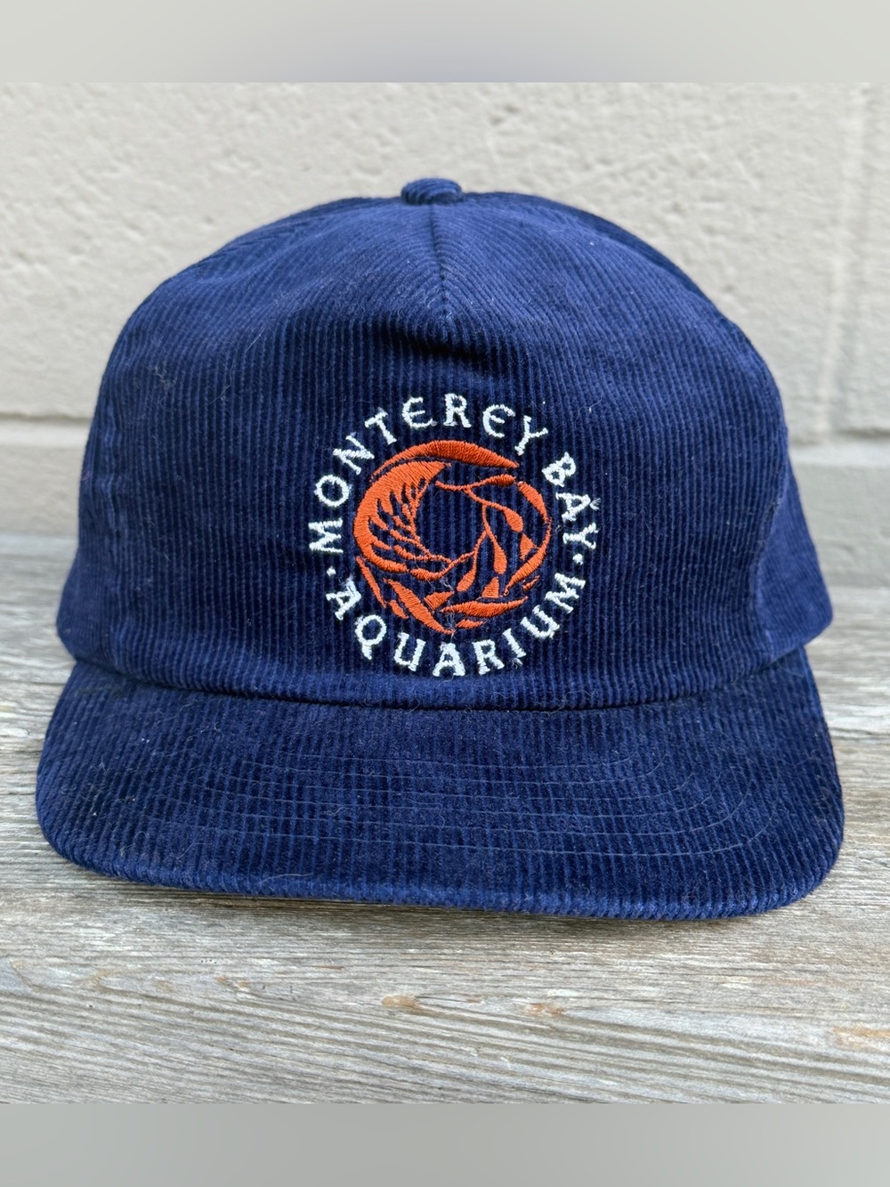 Vintage 1987 Monterey Bay Aquarium Navy Corduroy Hat - NWT